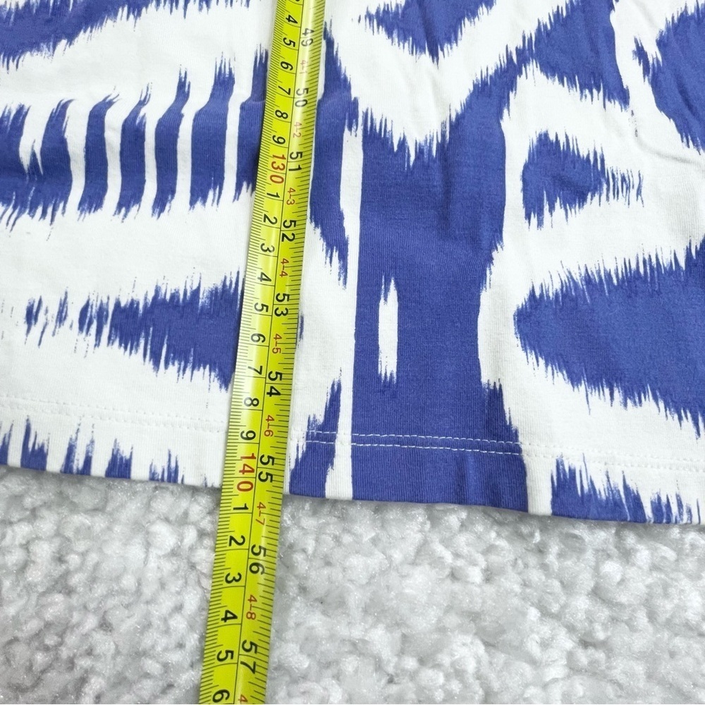 Talbots Ikat Maxi Dress Blue White Beachy Resort Long drawstring tie waist 2X - Picture 10 of 10